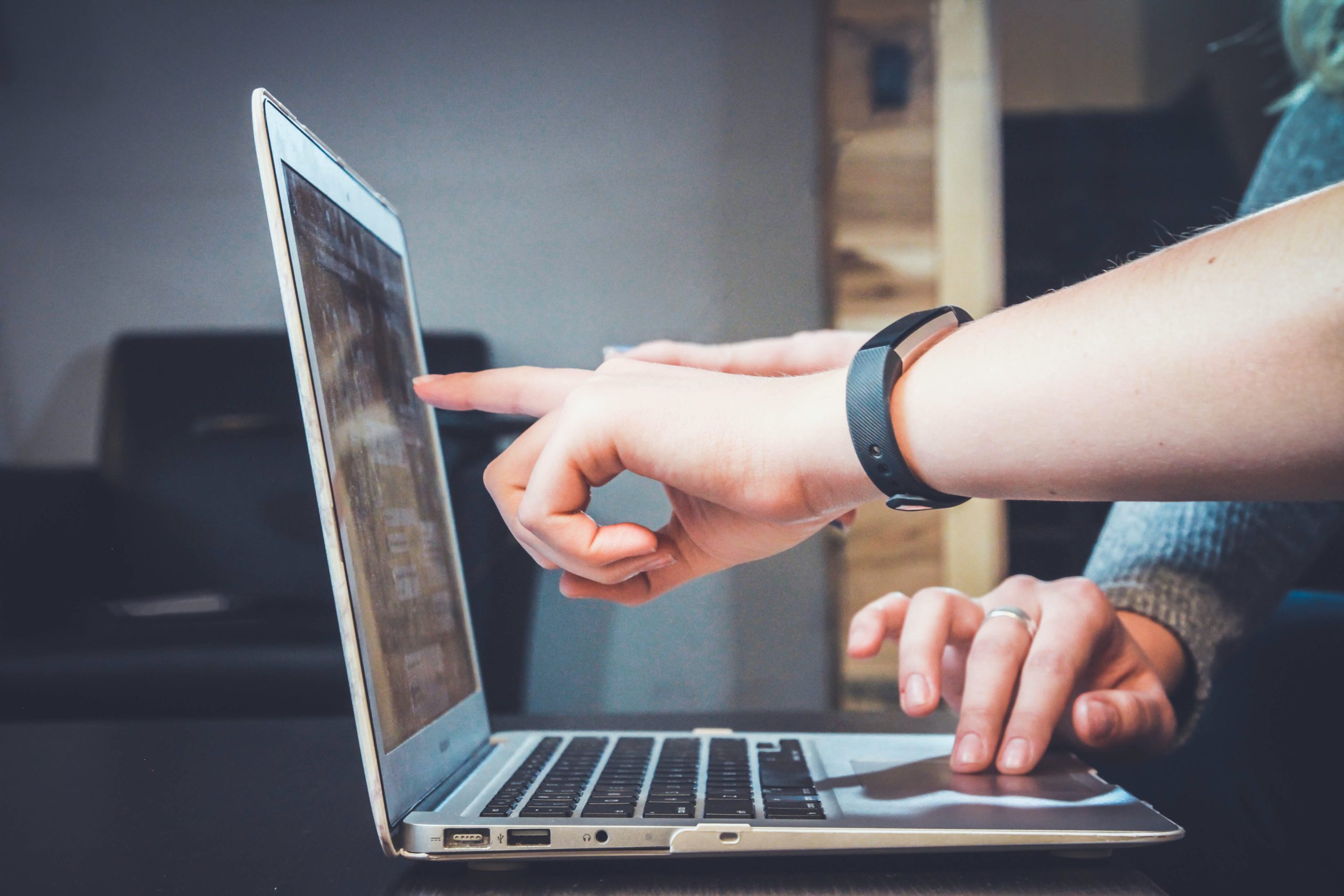 Pointing at screen